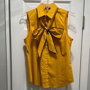 NY&CO Yellow Sleeveless Top with Bow Detail